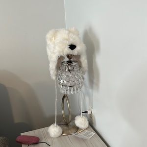 White Faux Fur Bear Winter Hat